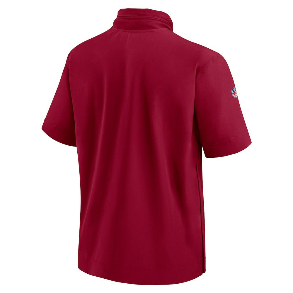 Washington Commanders Nike 2024 Sideline Coach Short Sleeve Half-Zip Hoodie Jacket