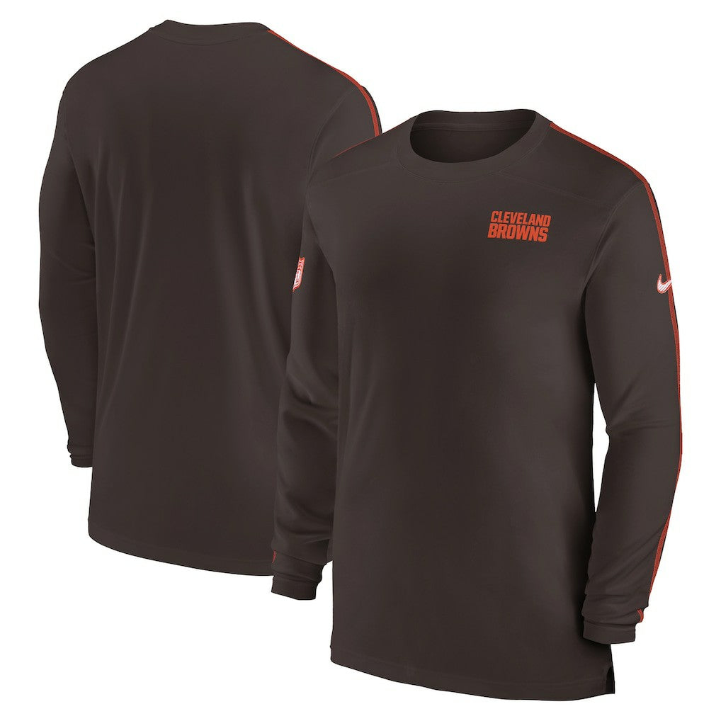 Cleveland Browns Nike Sideline Coach UV Performance Long Sleeve T-Shirt
