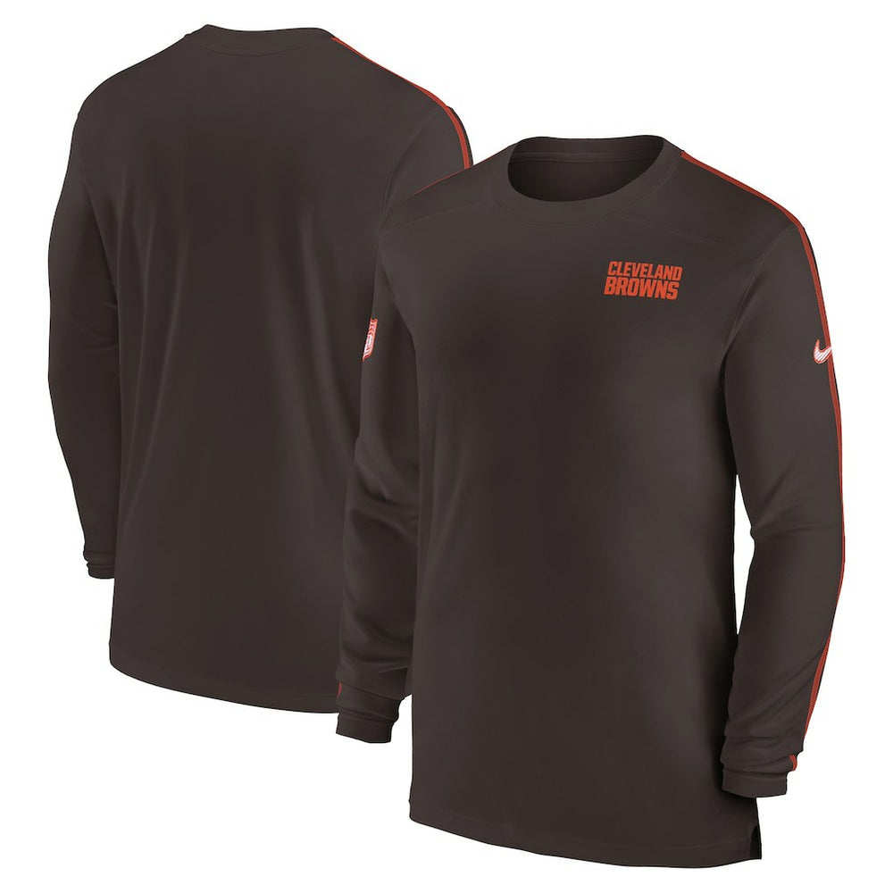 Cleveland Browns Nike Sideline Coach UV Performance Long Sleeve T-Shirt