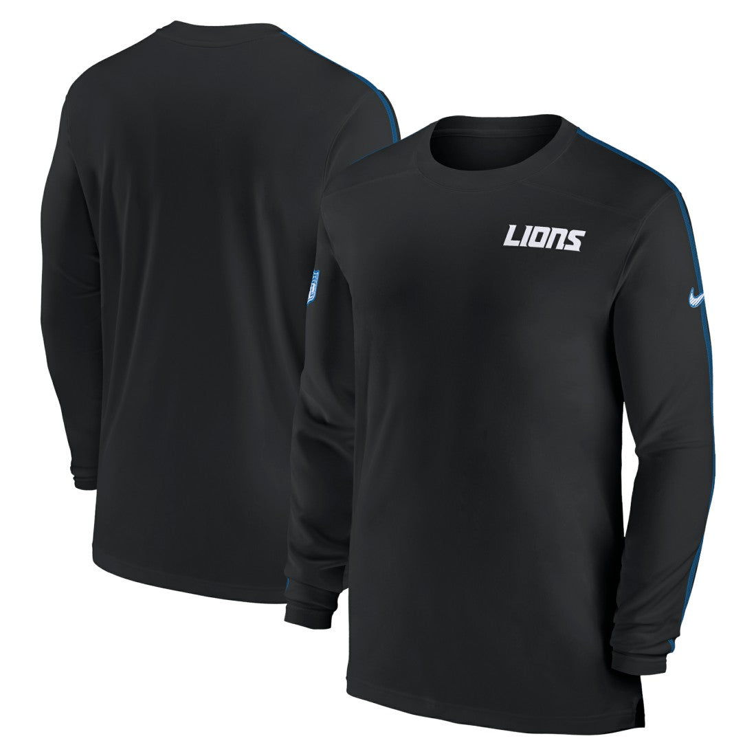 Detroit Lions Nike Sideline Coach UV Performance Long Sleeve T-Shirt