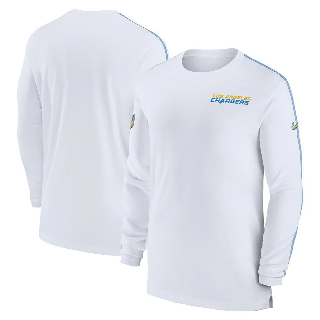 Los Angeles Chargers Nike Sideline Coach UV Performance Long Sleeve T-Shirt