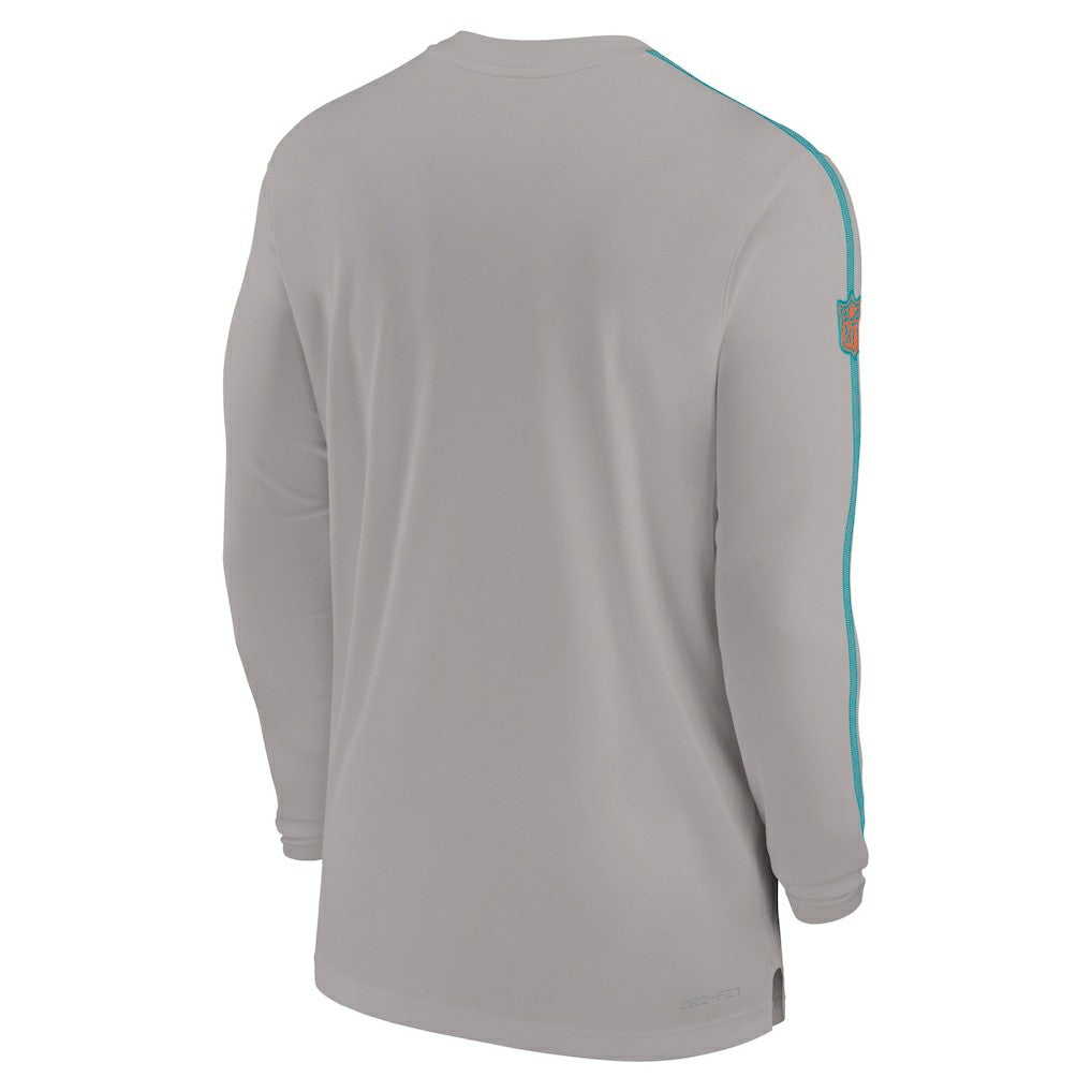 Miami Dolphins Nike Sideline Coach UV Performance Long Sleeve T-Shirt