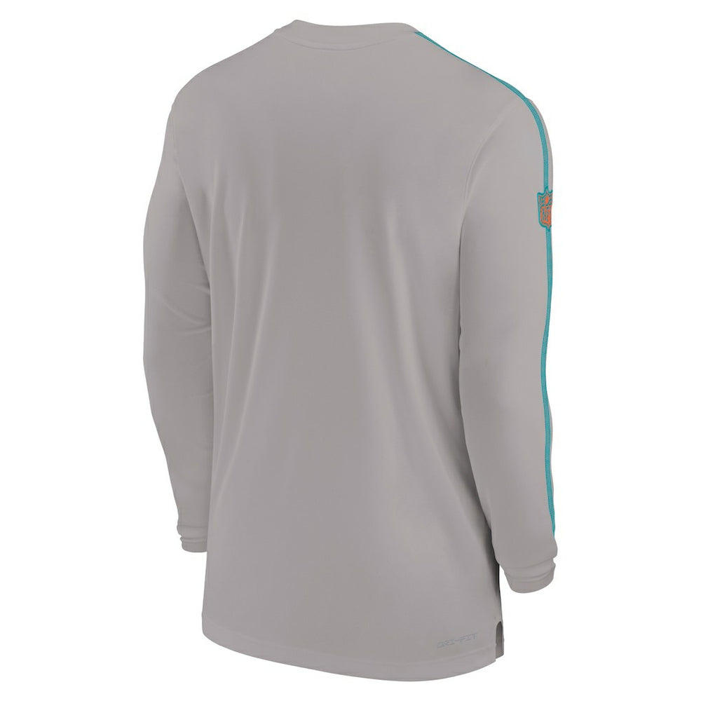 Miami Dolphins Nike Sideline Coach UV Performance Long Sleeve T-Shirt