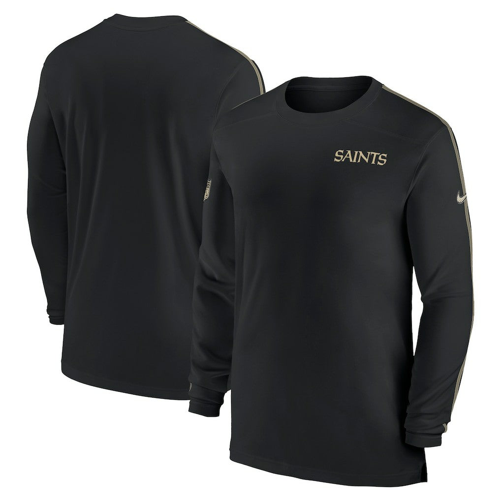 New Orleans Saints Nike Sideline Coach UV Performance Long Sleeve T-Shirt