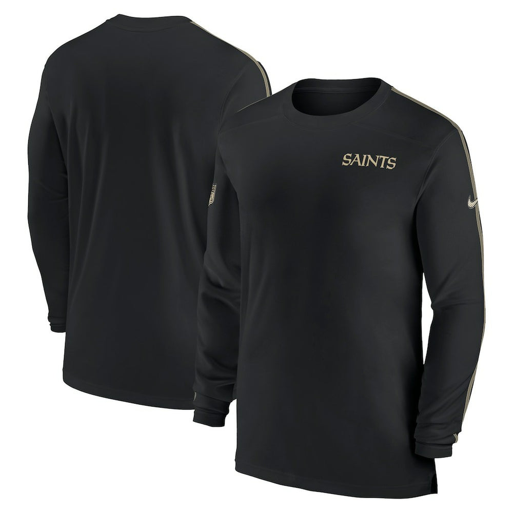 New Orleans Saints Nike Sideline Coach UV Performance Long Sleeve T-Shirt