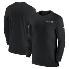 New Orleans Saints Nike Sideline Coach UV Performance Long Sleeve T-Shirt