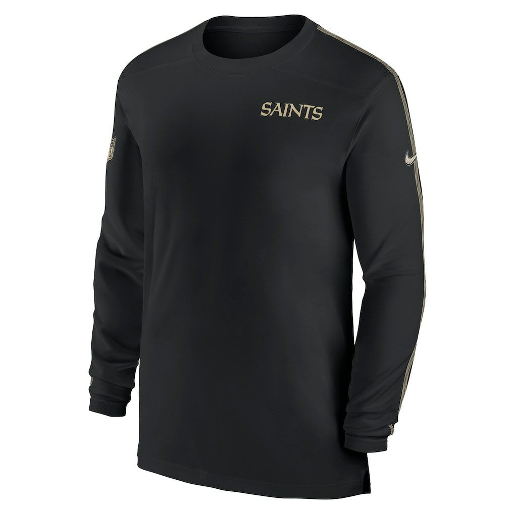 New Orleans Saints Nike Sideline Coach UV Performance Long Sleeve T-Shirt