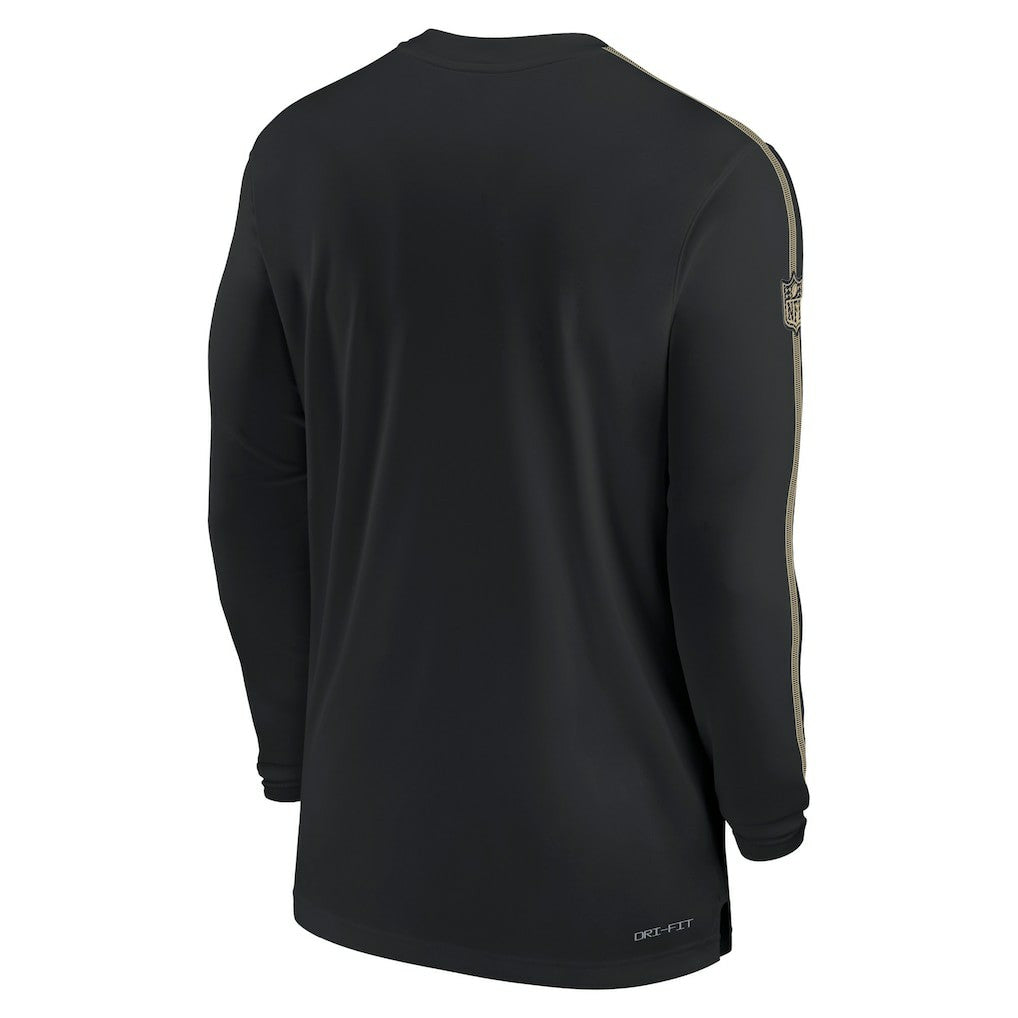 New Orleans Saints Nike Sideline Coach UV Performance Long Sleeve T-Shirt
