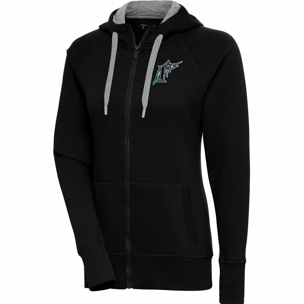 Florida Marlins Antigua Women's Cooperstown Collection Victory Raglan Full-Zip Hoodie | MLB Shop