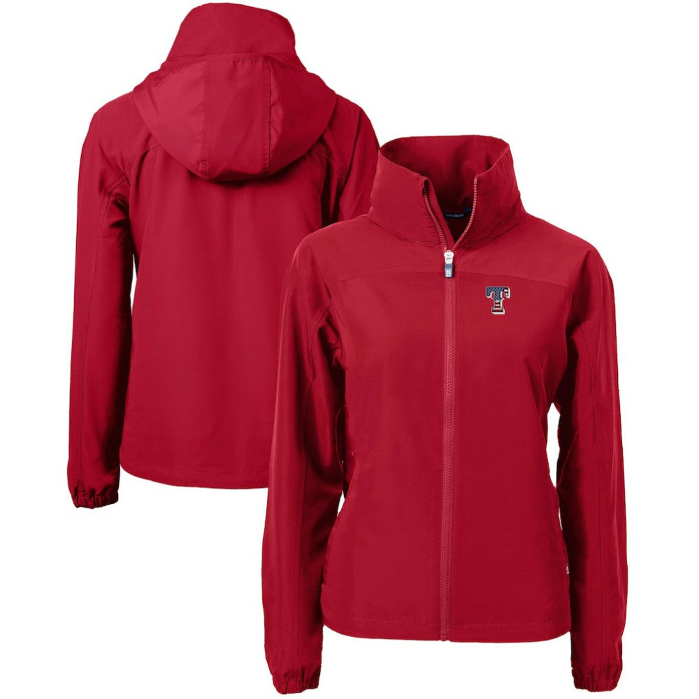 Texas Rangers Cutter & Buck Women's Charter Eco Recycled Full-Zip Jacket | MLB Shop