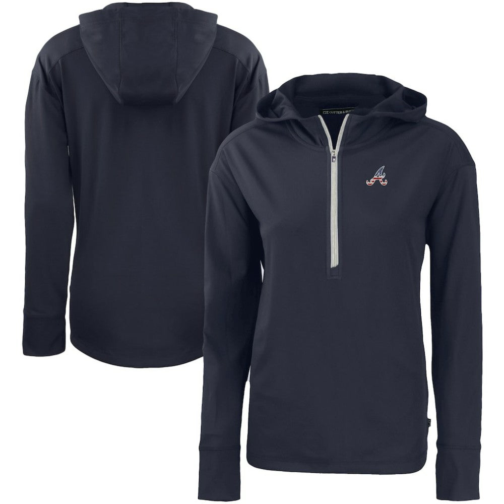 Atlanta Braves Cutter & Buck Women's Daybreak Eco Recycled Half-Zip Hoodie | MLB Near me