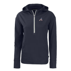 Atlanta Braves Cutter & Buck Women's Daybreak Eco Recycled Half-Zip Hoodie | MLB Near me