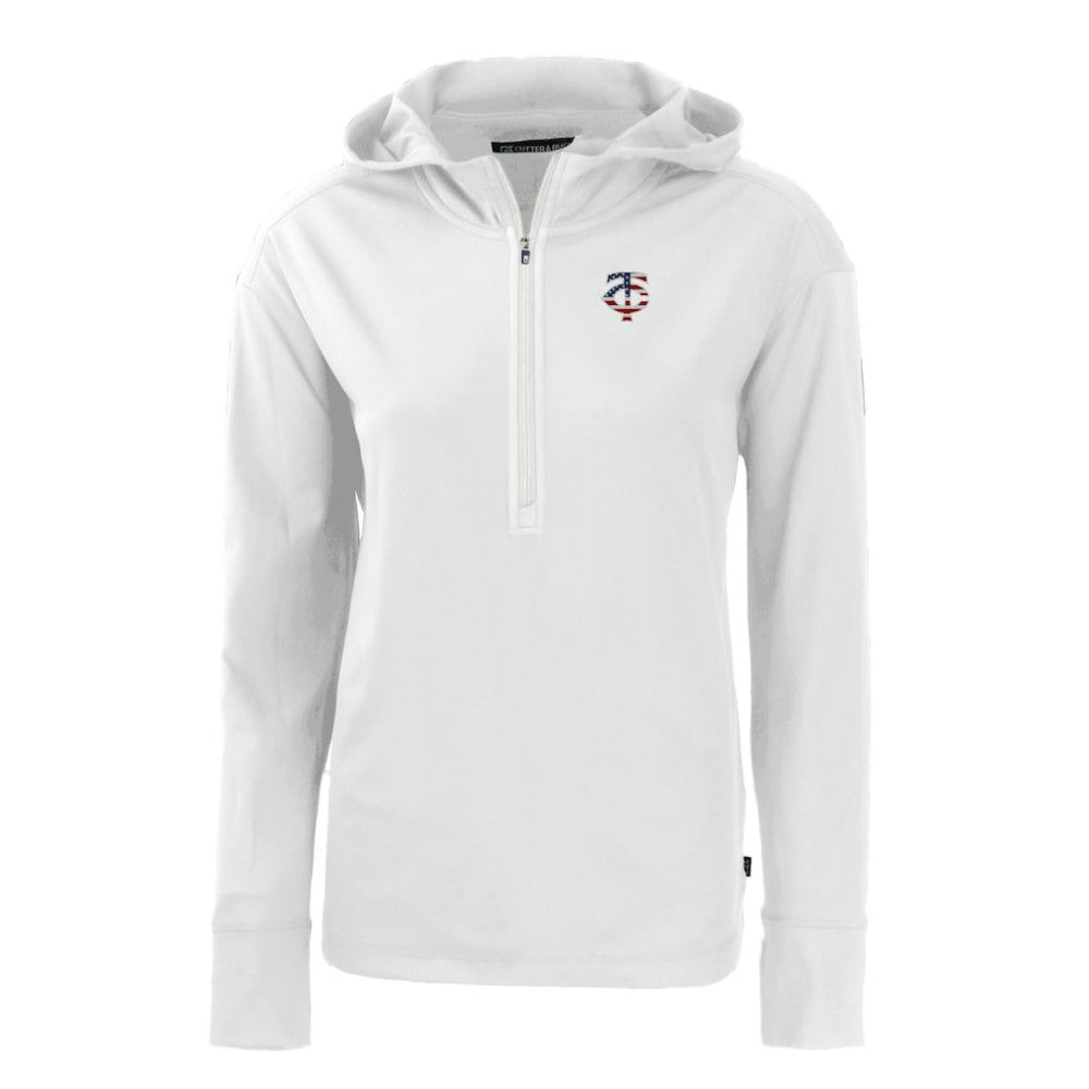 Minnesota Twins Cutter & Buck Women's Daybreak Eco Recycled Half-Zip Hoodie | MLB Discount