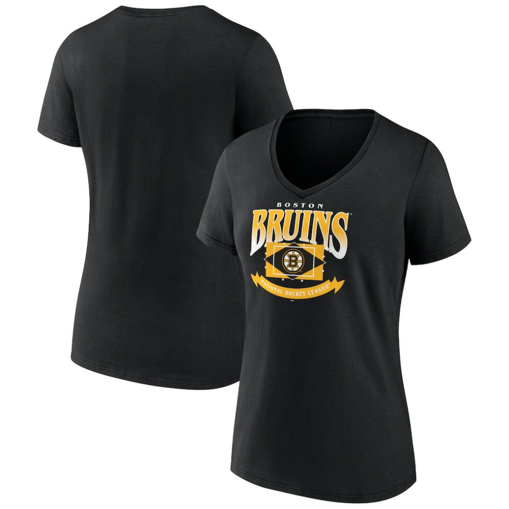 Boston Bruins Women's Slapshot V-Neck T-Shirt Discount