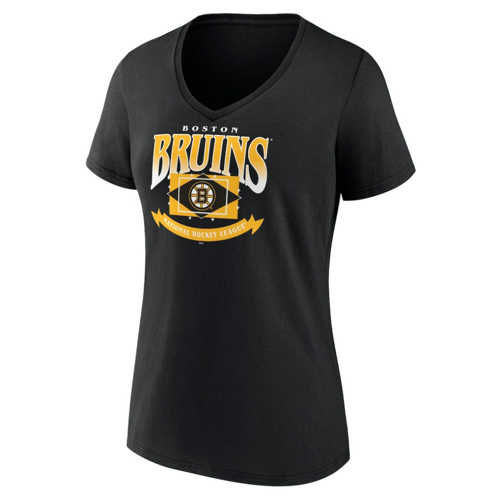 Boston Bruins Women's Slapshot V-Neck T-Shirt Discount