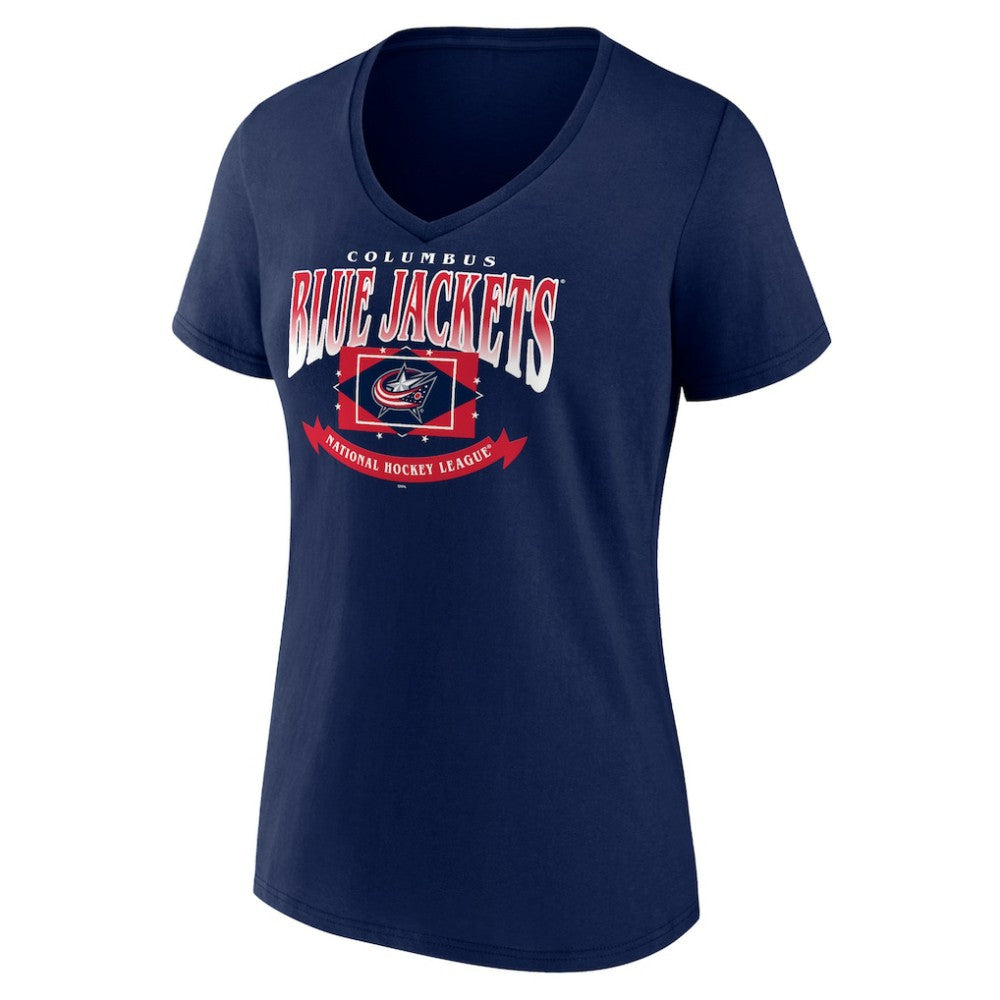 Columbus Blue Jackets Women's Slapshot V-Neck T-Shirt On Sale