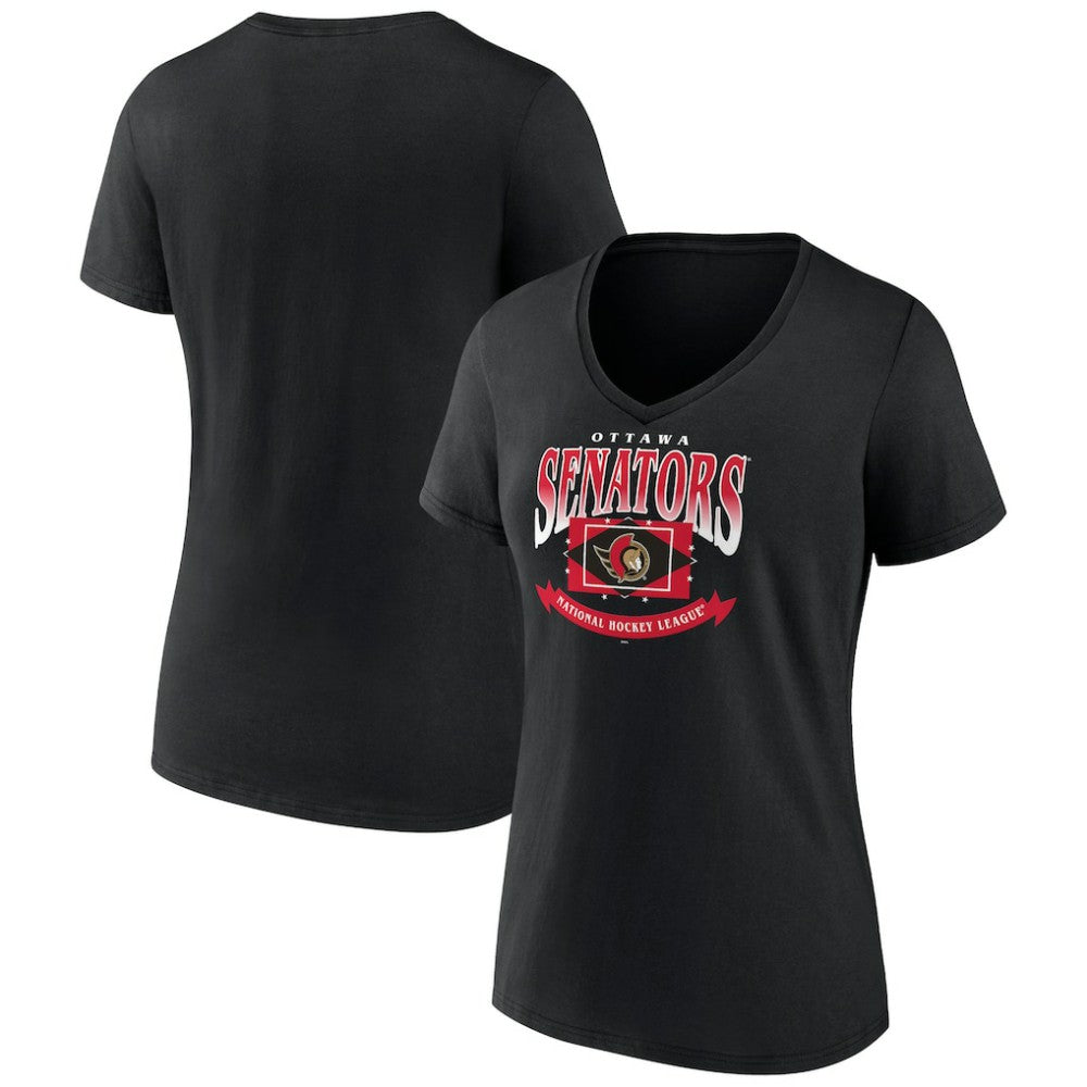 Ottawa Senators Women's Slapshot V-Neck T-Shirt For Sale