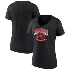 Ottawa Senators Women's Slapshot V-Neck T-Shirt For Sale