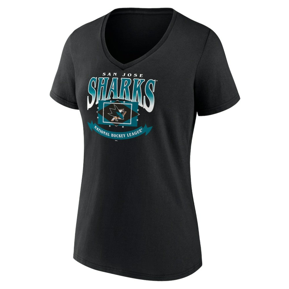 San Jose Sharks Women's Slapshot V-Neck T-Shirt Sale