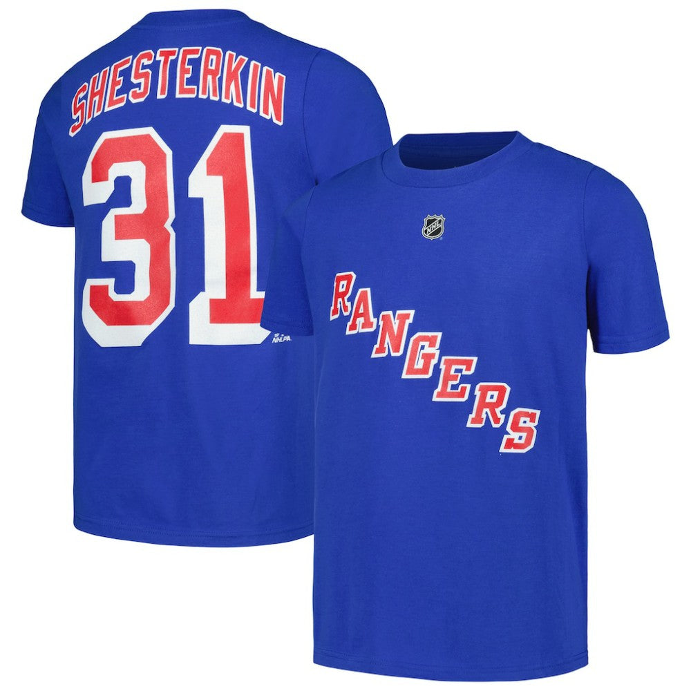 Igor Shesterkin New York Rangers Youth Player Name & Number T-Shirt For Sale