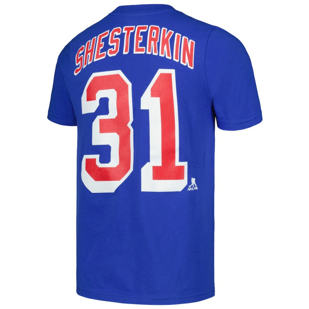 Igor Shesterkin New York Rangers Youth Player Name & Number T-Shirt For Sale