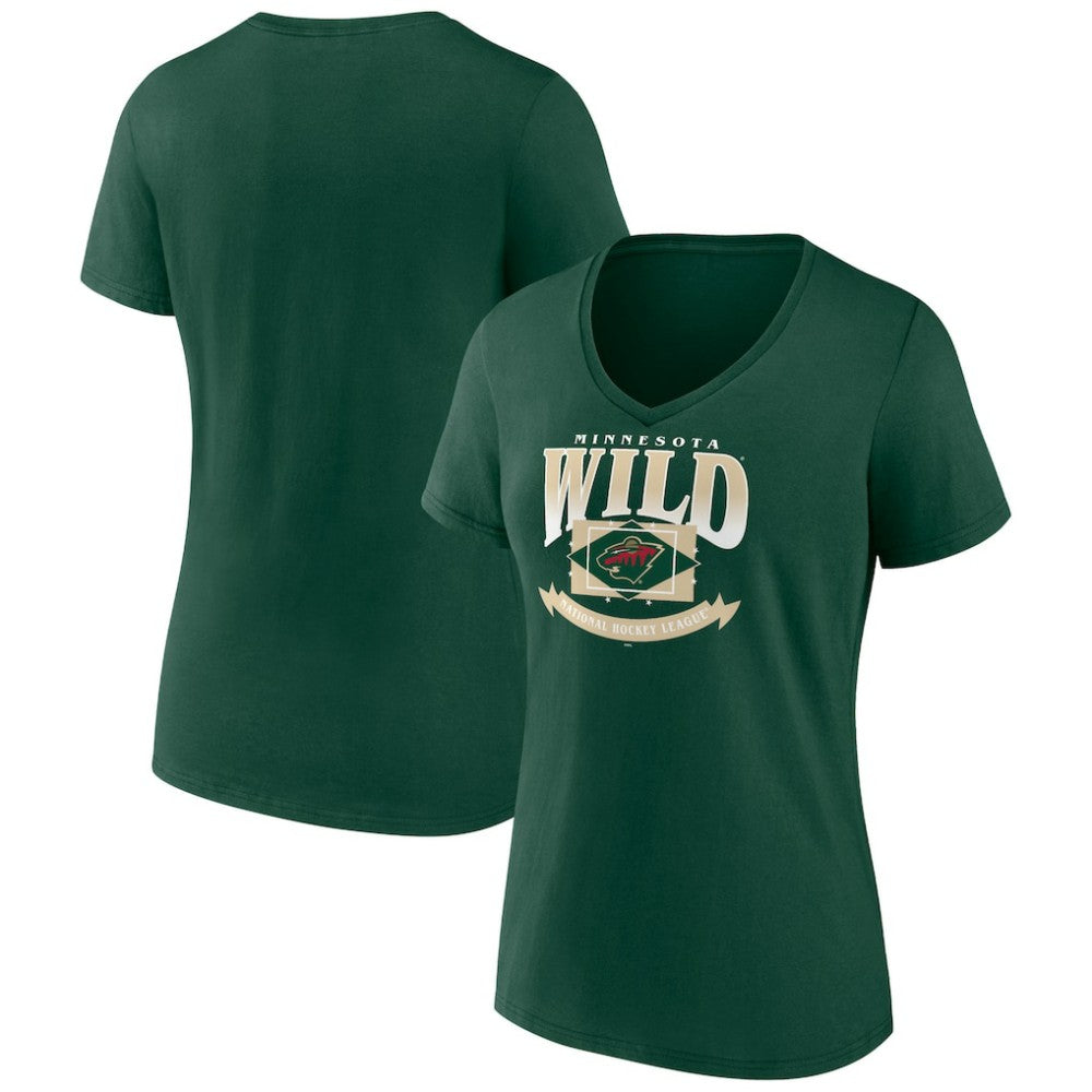Minnesota Wild Women's Slapshot V-Neck T-Shirt On Sale