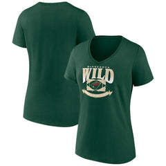Minnesota Wild Women's Slapshot V-Neck T-Shirt On Sale