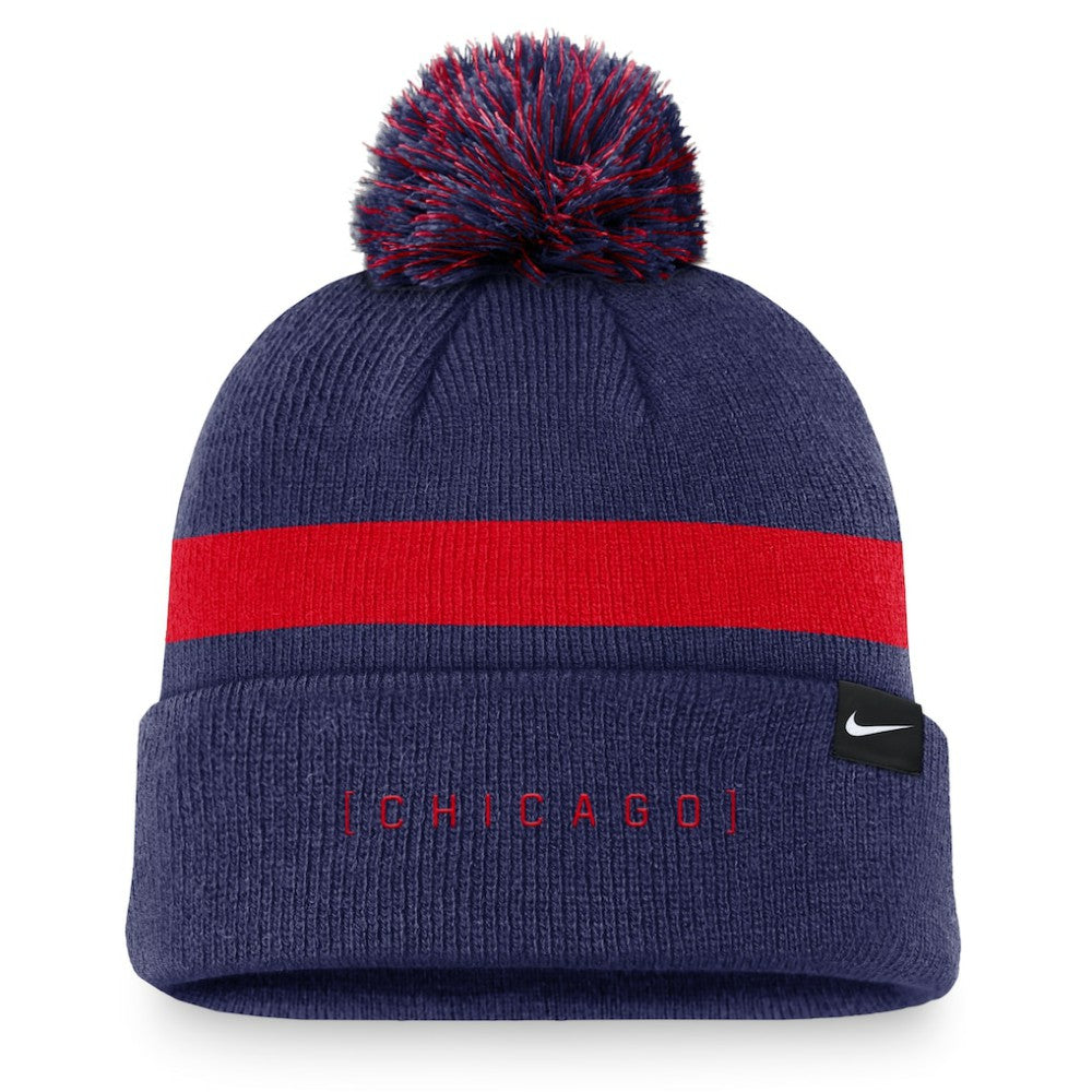Chicago Cubs Nike Hometown Peak Cuffed Knit Hat with Pom | MLB Discount