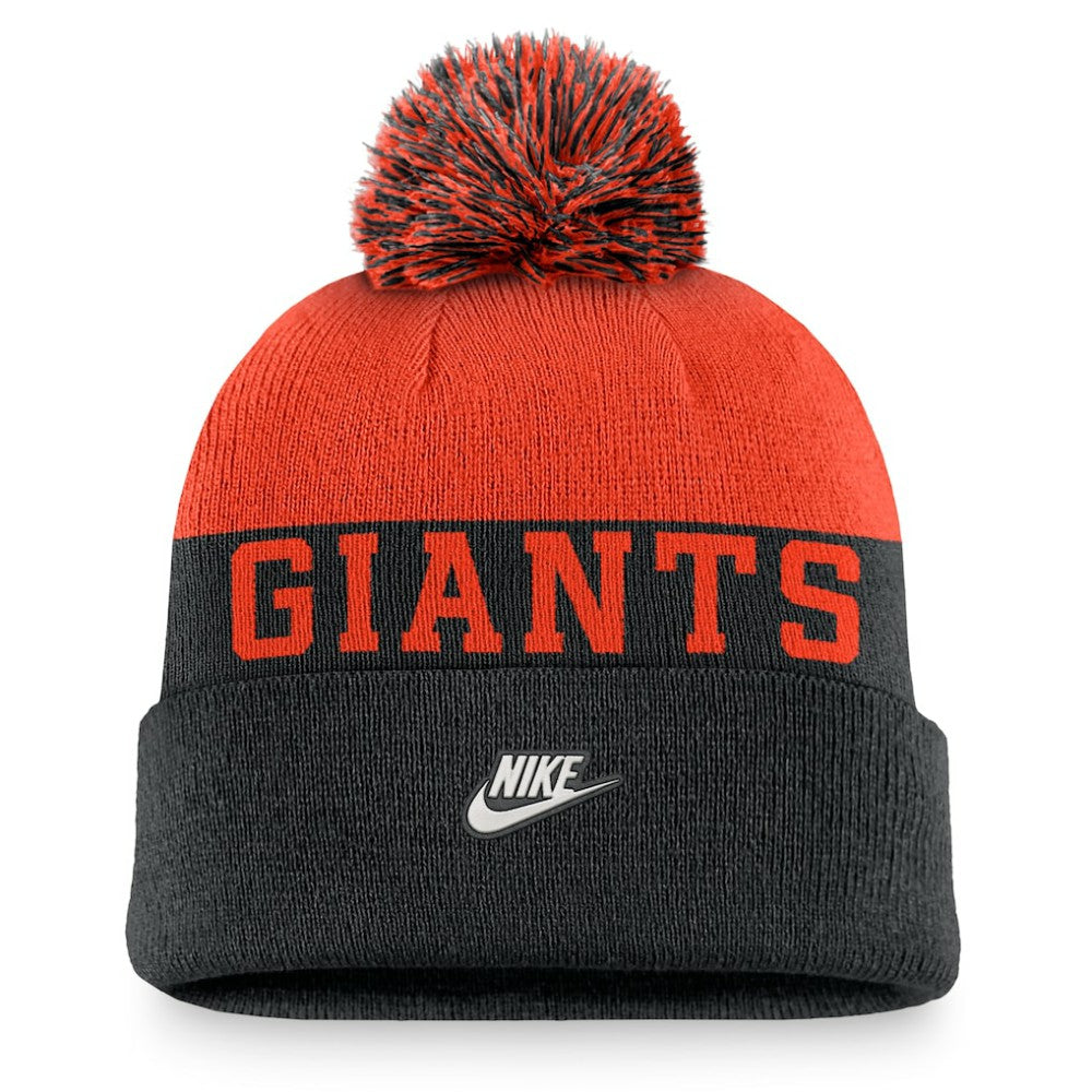 San Francisco Giants Nike Rewind Peak Cuffed Knit Hat with Pom | MLB Discount