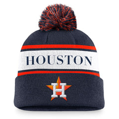 Houston Astros Nike Team Stripe Peak Cuffed Knit Hat with Pom | MLB Sale