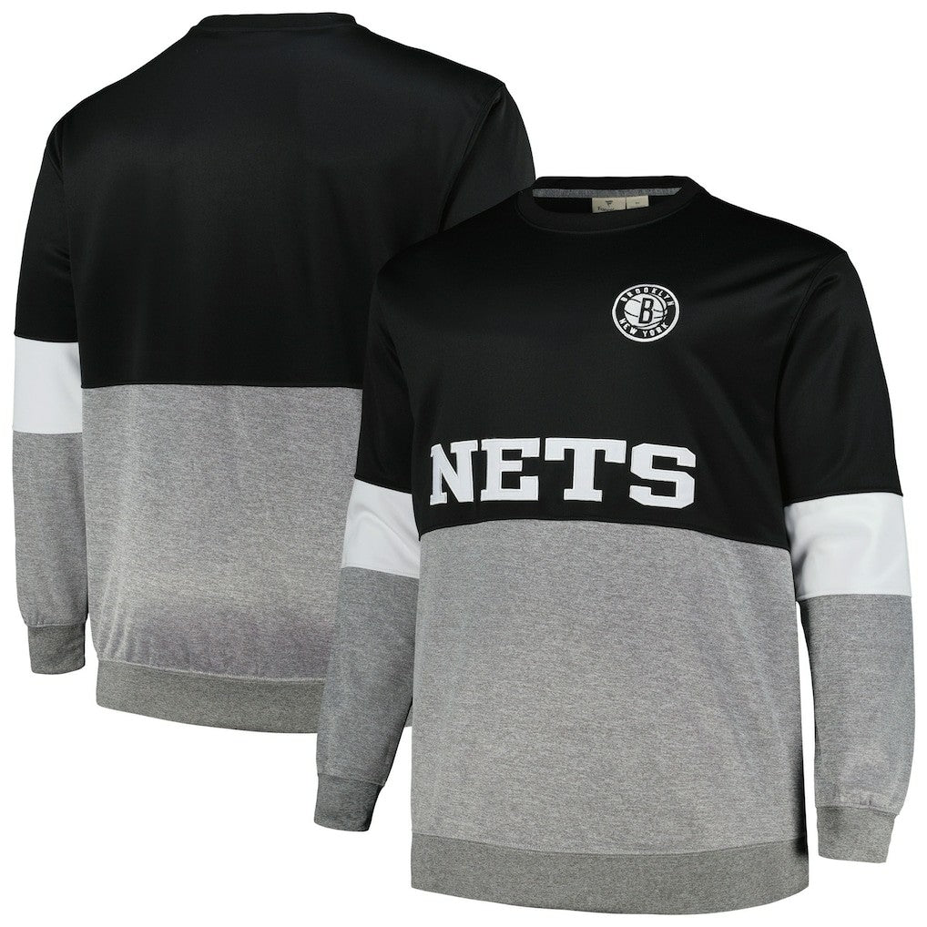 Brooklyn Nets Big & Tall Split Pullover Sweatshirt New