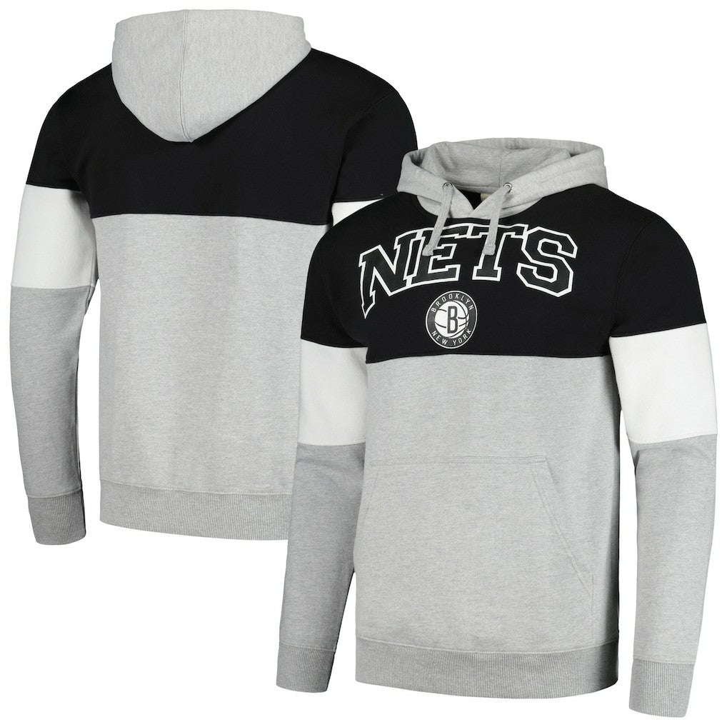 Brooklyn Nets Contrast Pieced Pullover Hoodie New