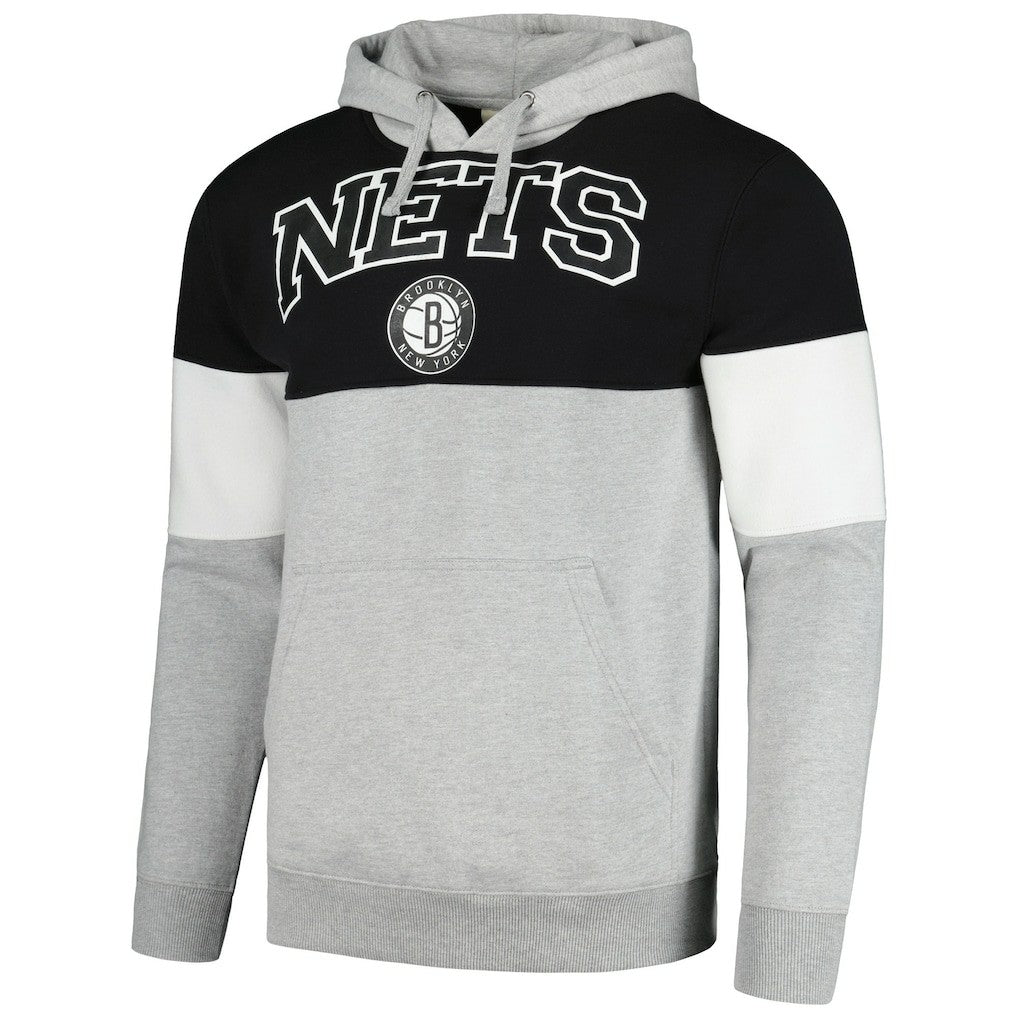 Brooklyn Nets Contrast Pieced Pullover Hoodie New