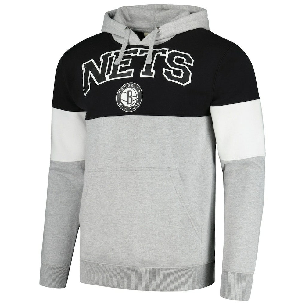 Brooklyn Nets Contrast Pieced Pullover Hoodie New