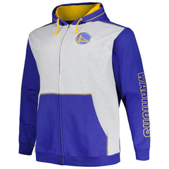 Golden State Warriors Big & Tall Contrast Pieced Stitched Full-Zip Hoodie sale For Sale