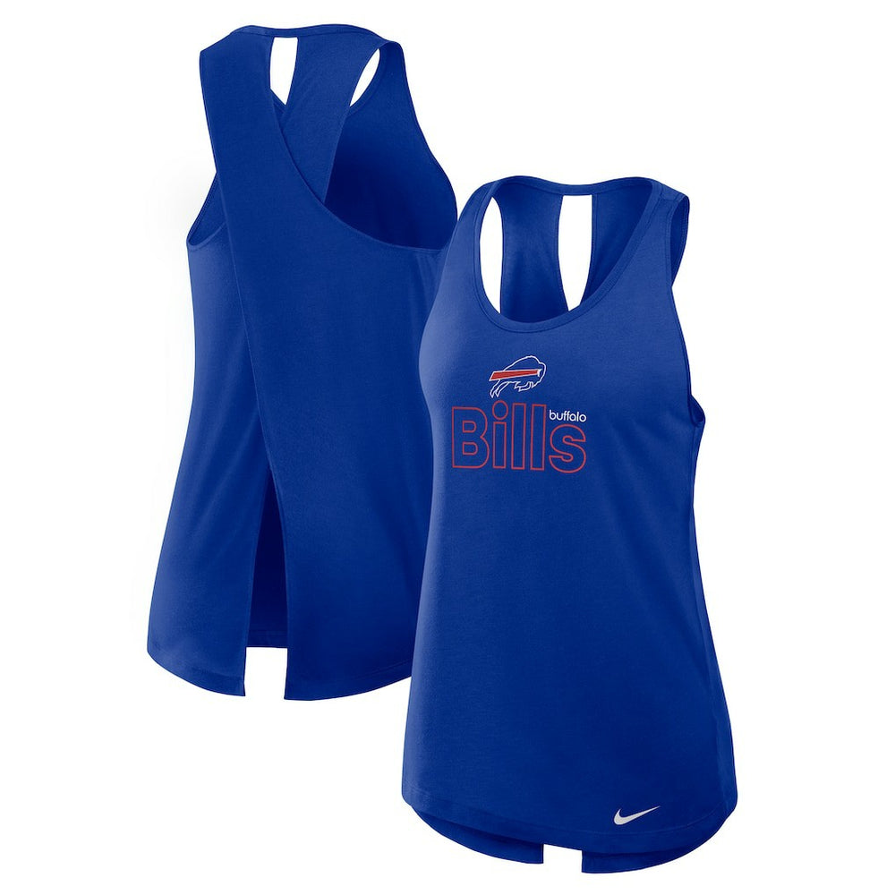 Buffalo Bills Nike Women's Open-Back Crisscross Dri-FIT Tank Top