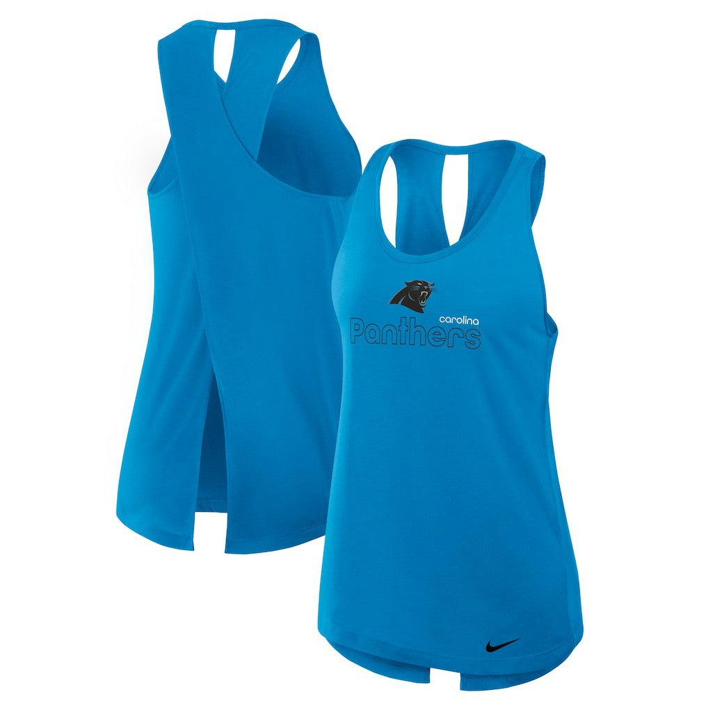 Carolina Panthers Nike Women's Open-Back Crisscross Dri-FIT Tank Top