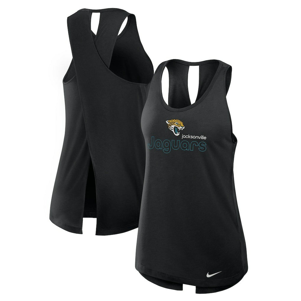Jacksonville Jaguars Nike Women's Open-Back Crisscross Dri-FIT Tank Top