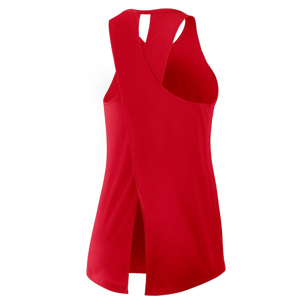 Kansas City Chiefs Nike Women's Open-Back Crisscross Dri-FIT Tank Top