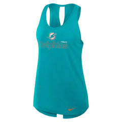 Miami Dolphins Nike Women's Open-Back Crisscross Dri-FIT Tank Top