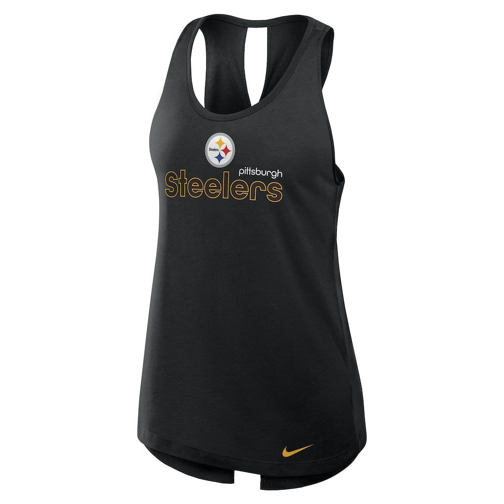 Pittsburgh Steelers Nike Women's Open-Back Crisscross Dri-FIT Tank Top