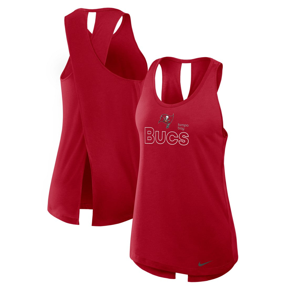 Tampa Bay Buccaneers Nike Women's Open-Back Crisscross Dri-FIT Tank Top