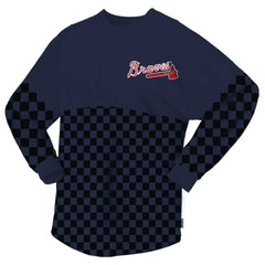 Atlanta Braves Fanatics Women's Checker Print Long Sleeve T-Shirt | MLB Shop