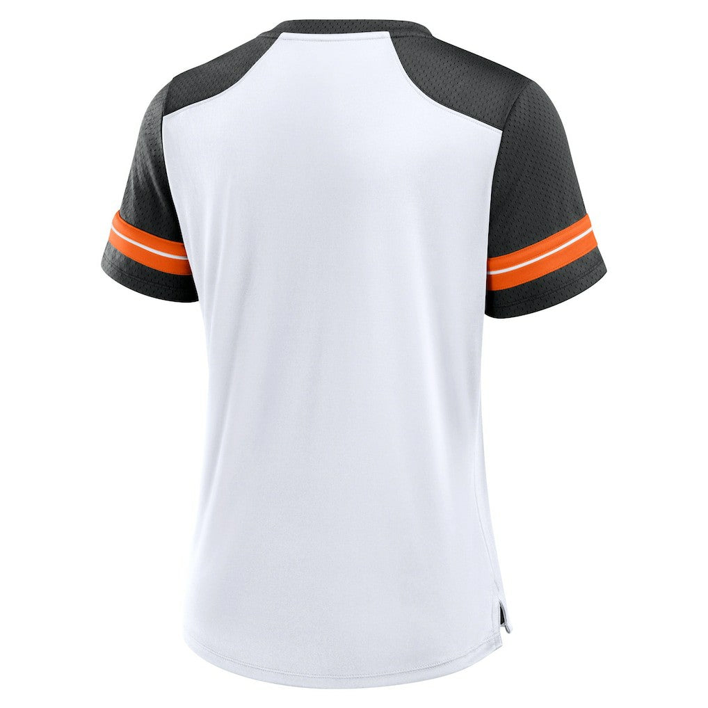 Cincinnati Bengals Fanatics Women's Foiled Primary Lace-Up T-Shirt
