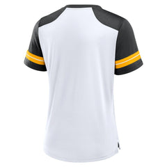 Pittsburgh Steelers Fanatics Women's Foiled Primary Lace-Up T-Shirt