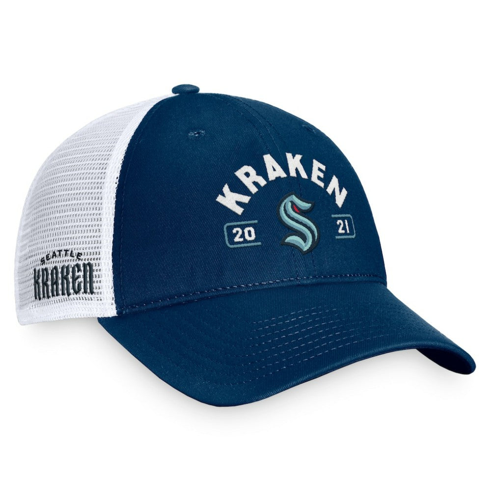 Seattle Kraken Fanatics Free Kick Trucker Adjustable Hat Sale
