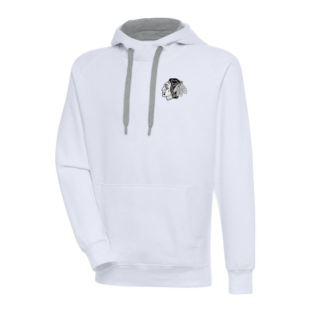 Chicago Blackhawks Antigua Metallic Logo Victory Pullover Hoodie For Sale