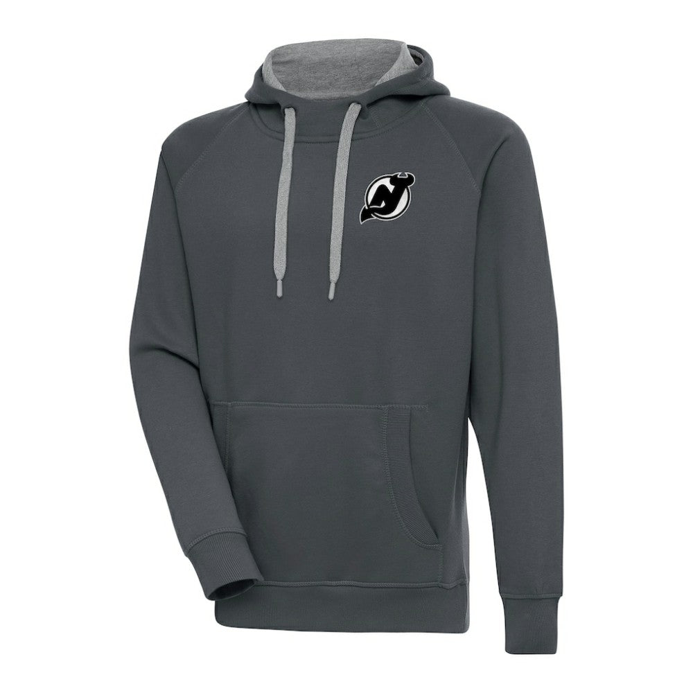 New Jersey Devils Antigua Metallic Logo Victory Pullover Hoodie Sale