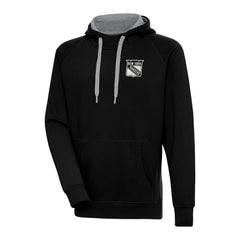 New York Rangers Antigua Metallic Logo Victory Pullover Hoodie Sale
