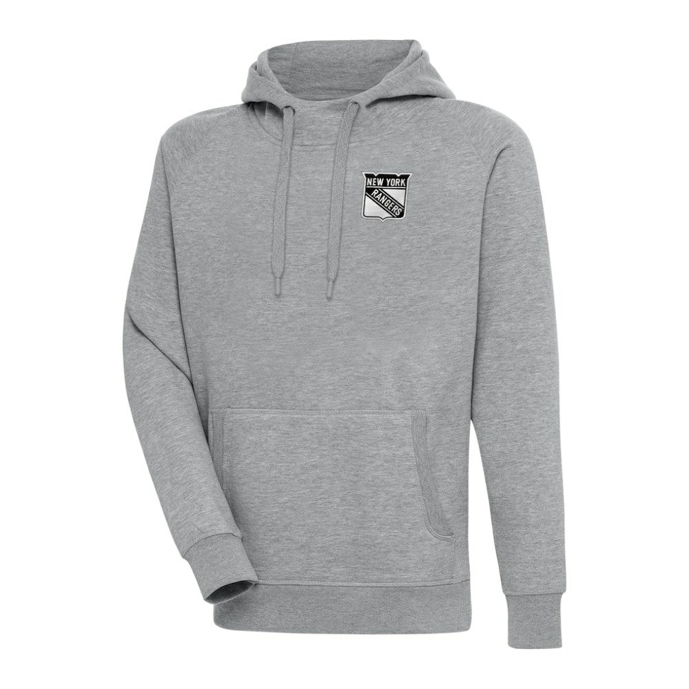 New York Rangers Antigua Metallic Logo Victory Pullover Hoodie Sale